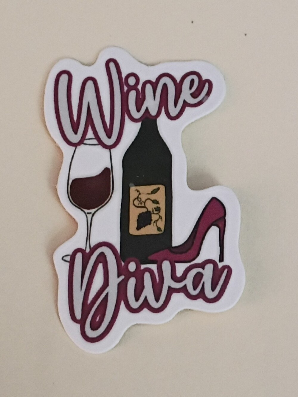 10/$10 Stickers - Wine Diva - Bottle And Glass